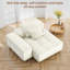 Canapé modulaire 1 place moderne en chenille beige avec accoudoirs et 2 coussins, sans assemblage requis-1083108657