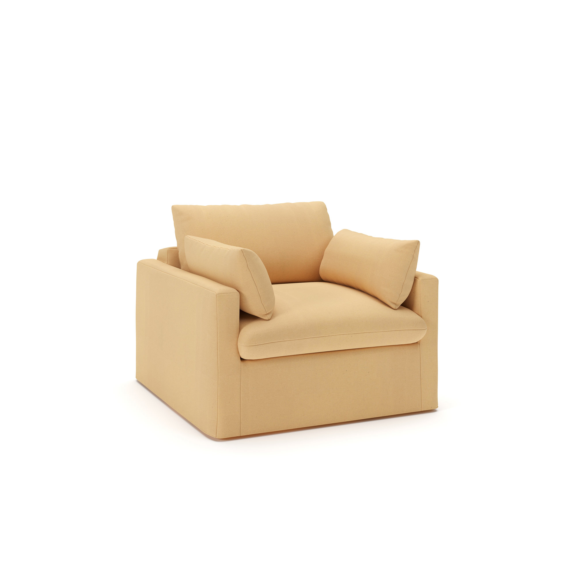 Luna Slipcovered Chair and a Half, Bayou Sunshine Canvas