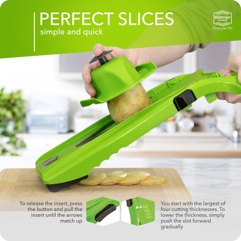 Mandoline Borner V-5 Power Line, ensemble de base, vert, Vert