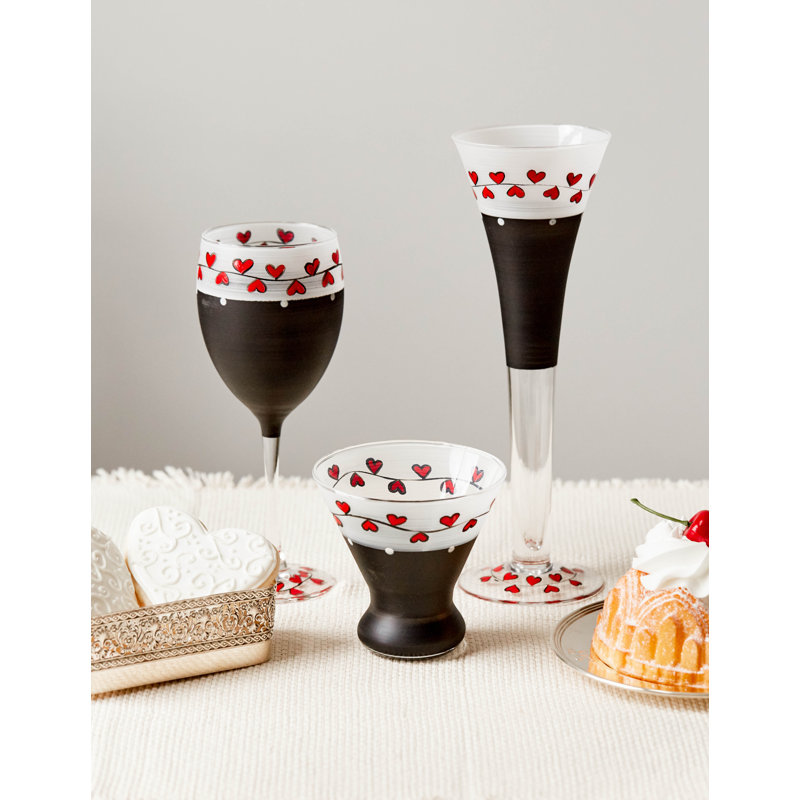 Hearts & Vines Cosmos Glass