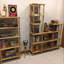  Bibliothèque en bois massif avec tablettes ouvertes, bibliothèque moderne