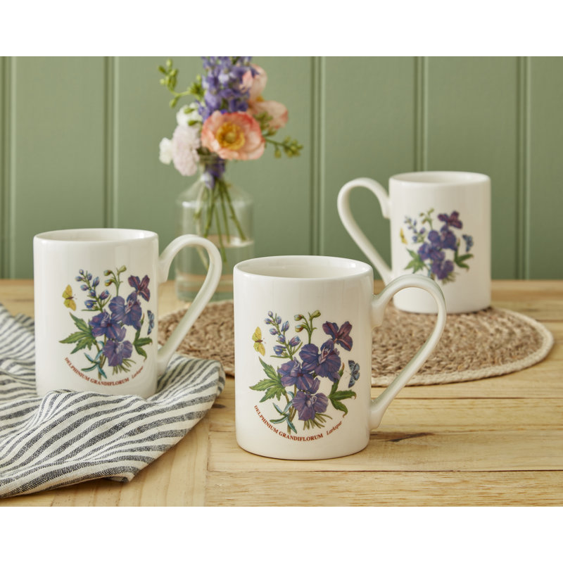 Botanic Garden Larkspur Set Of 6 Coffee Mugs