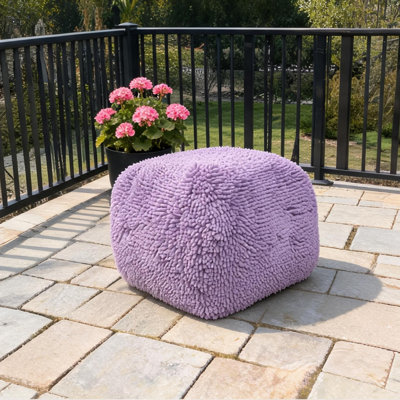 Square Pouf with 250-Pound Capacity and No Assembly Required for Patio or Living Room Seating