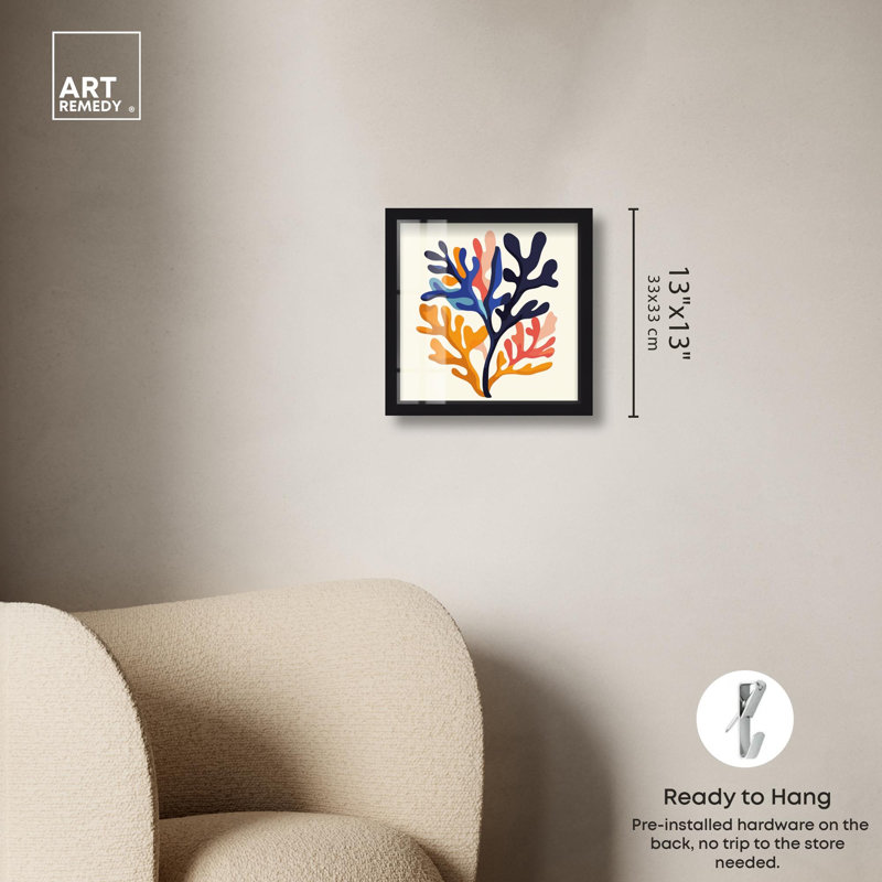 «Treetop Huescape Palm Leaf» par Art Remedy, H 13 po x l 13 po, Black