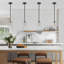 Luminaire suspendu 1 lumière en verre simple avec lin, auvent pivotant réglable pour îlot de cuisine, salles à manger, vestibules