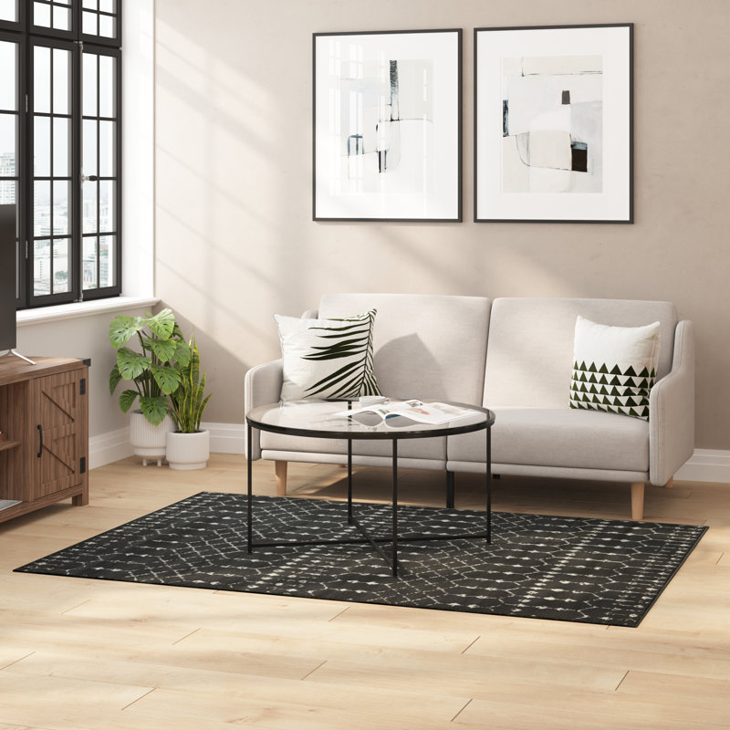 Geometric Indoor Rug, Rectangle 5' x 7'