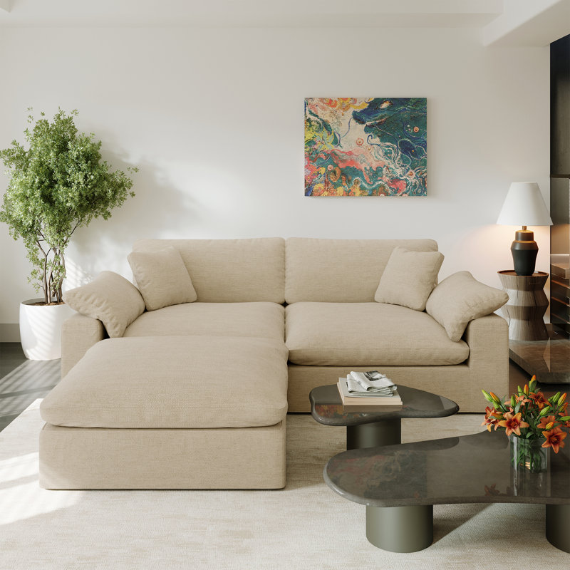 Modular Sectional Sofa Couch for Living Room Bedroom Offiec, Khaki