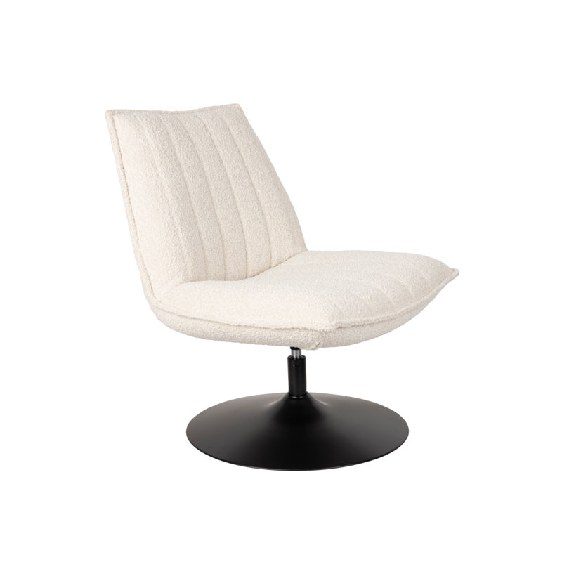 Jax Swivel Chair, White Polyester Blend