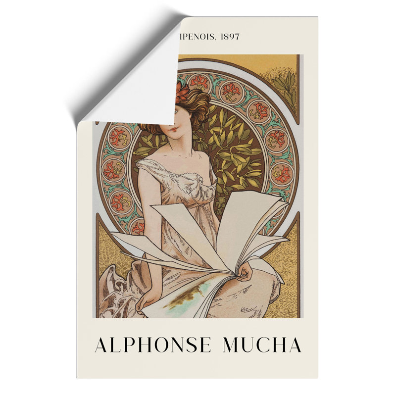Chamenois Caldenar by Alphonse Mucha - No Frame Painting, 42cm H x 30cm W x 0.1cm D