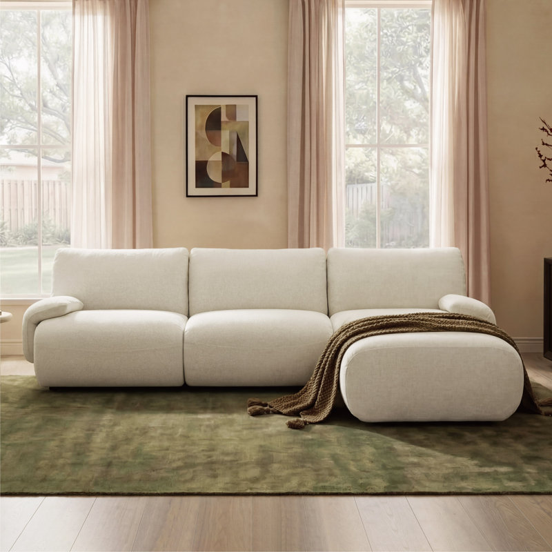 Canapé d'angle modulaire Nita Ashira 3 pièces avec pouf, Milo