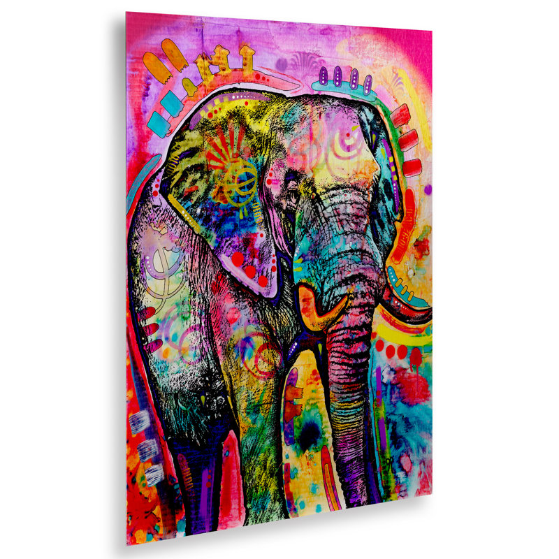 « éléphant »-impression sous forme de graphique, H 22 po x l 16 po x P 1 po, Sans cadre, Pas de tapis