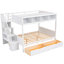 Lit superposé avec tablettes, escalier de rangement et 2 tiroirs-1215944212