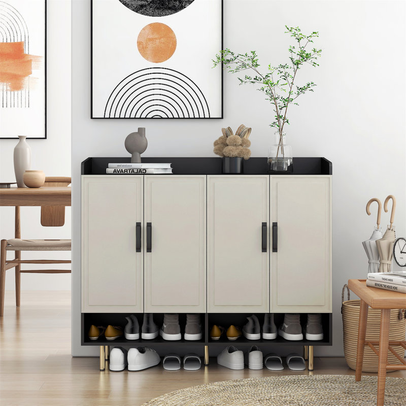 Versatile Modern Shoe Cabinet with Adjustable Shelves and Stylish Design