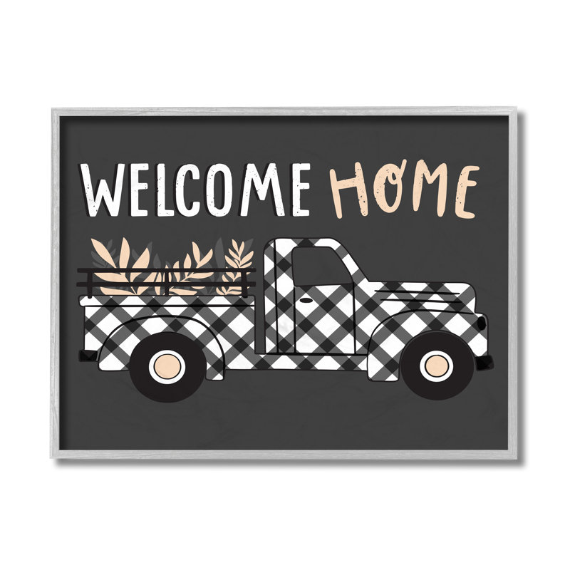 "Welcome Home" par Arrolynn Weiderhold-impression d’art graphique, H 16 po x l 20 po x 1,5 po, Encadré gris