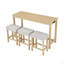 Table de bar 59 pouces, table de salle à manger, table de canapé avec prise de courant, 3 tabourets rembourrés, table de bar 4 pièces et ensemble de chaises pour le salon, la salle à manger, la cuisine-2139852639