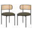 Ambri Rattan Back Fabric Upholstered Side Chair-989367021-1005361796