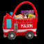 Sac à friandises en peluche brodé camion de pompiers-72164721
