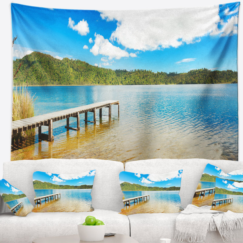 Lac à tapisserie panorama de nouvelle-zélande Landscape, H 78 po x l 92 po