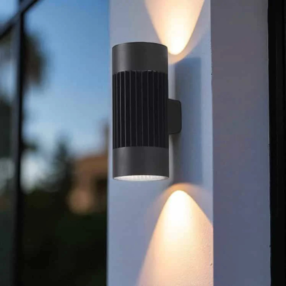 UltraBeam 40 Watt Large Black Up and Down Exterior LED Wall Light - IP65 Rated - 3200 Lumen