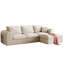Canapé modulaire de 108 po pour le salon, canapé à nuage de compression avec repose-pieds en L, canapé modulaire en velours côtelé à assise profonde, aucun assemblage requis (beige, 3 places + repose-pieds)-1850775025-1850775028-1850775029