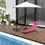 Chaise de piscine portative, rose, avec dossier inclinable et siège en filet