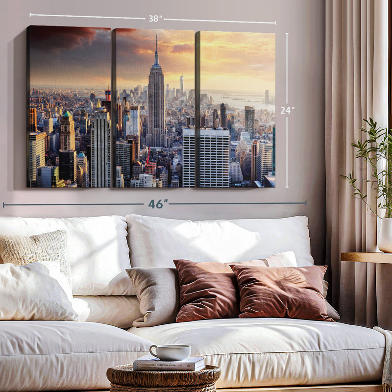 «New York City High Rises», 3 pièces, H 24 po x l 38 po 