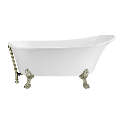 59" Streamline Clawfoot Soaking Acrylic Bathtub