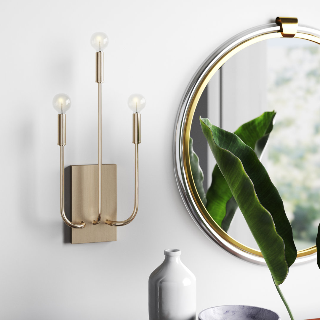 3 - Light Dimmable Candle Wall Light Everly Quinn 