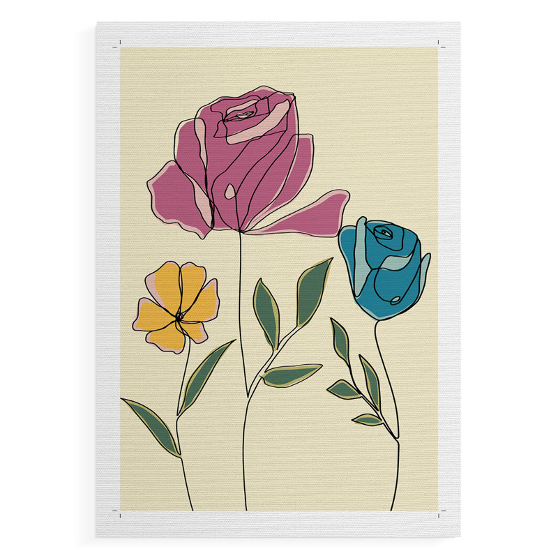 Motif floral coloré II - impression sur toile seulement - non encadrée, H 18 po x l 12 po