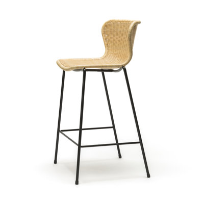 Wicker Counter Stool with Steel Frame