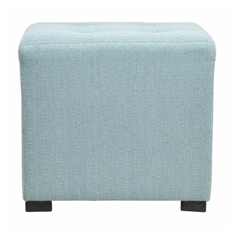 Cube Upholstered Ottoman, Candice Bay Blue