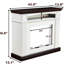 Meuble télé avec foyer électrique - Cerisier et blanc, P 42,41 po x P 14,03 po, H 35,66 po