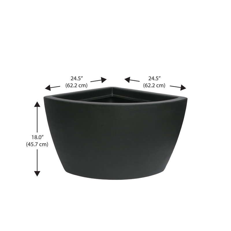 Corner Plastic Pot Planter, Black
