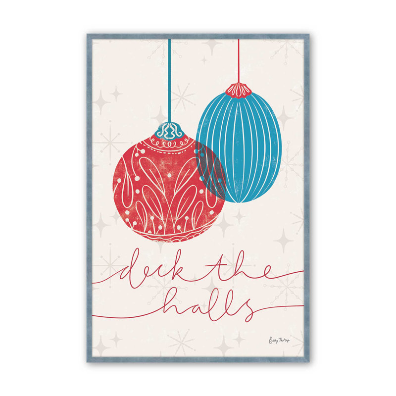 Elegant Holiday Ornaments V, impression roulée, Cadre électrique ciel électrique, H 25 po x l 19 po x P 1,375 po