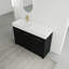 Ensemble de meuble-lavabo autoportant de 48 po avec lavabo en résine, avec porte à fermeture douce, ensemble KD