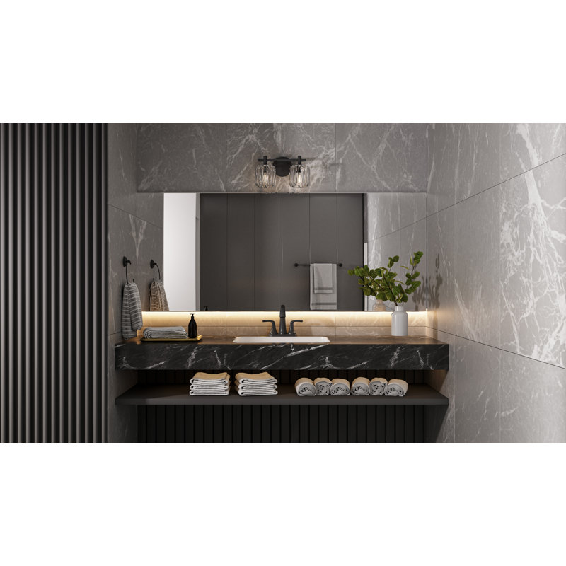 Luminaire pour salle de bain 2 lumières Spade, Chrome poli