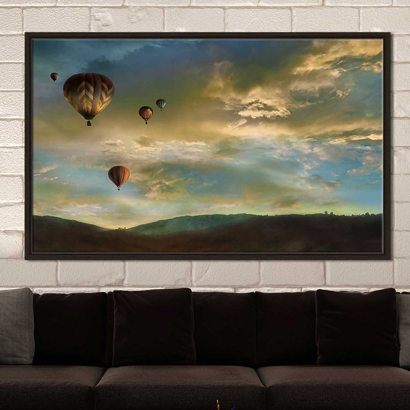 «Sunset Rendezvous», reproduction de photo, H 39,5 po x l 63,5 po x P 2 po, Cadre flottant espresso