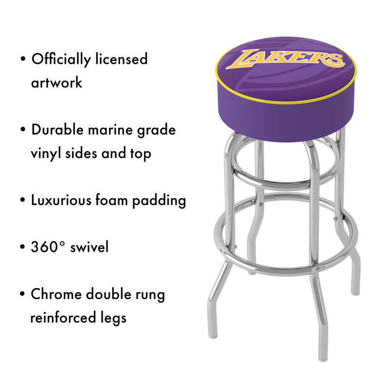 Los Angeles Lakers Adjustable Swivel 31'' Blue Metal Bar Stool