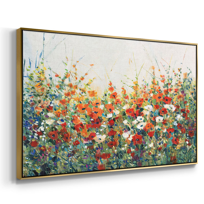 «Garden in Bloom I», reproduction d'art sur toile, Encadrement doré, H 25 po x l 37 po x P 2 po