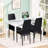 4 - Person Faux Marble Top Four Leg Dining Set-415357297-415357296