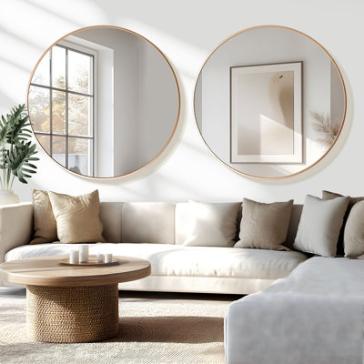 Miroirs muraux ronds en métal