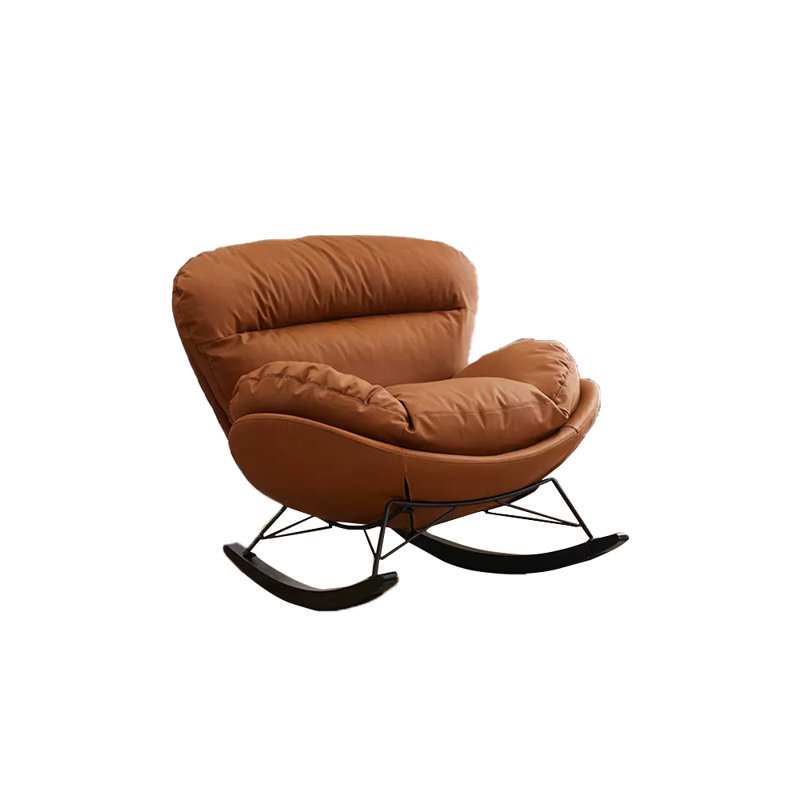 Chaise berçante en métal, Brun, Noir