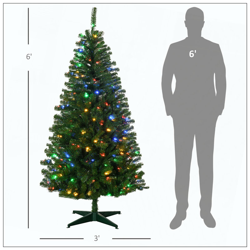 Décoration de Noël d'arbre de Noël artificiel avec 584 branches, 212 lumières DEL blanc chaud ou coloré, ouverture automatique