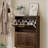 23.6-inch walnut shoe cabinet, medieval modern independent shoe cabinet, fence shoe cabinet with 2 flip drawers