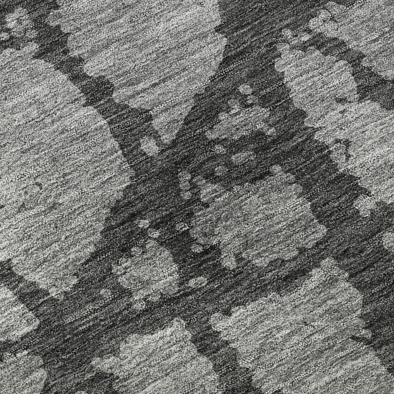 Tapis gris Prisco lavable à la machine de qualité supérieure, Rectangulaire 3 pi x 5 pi