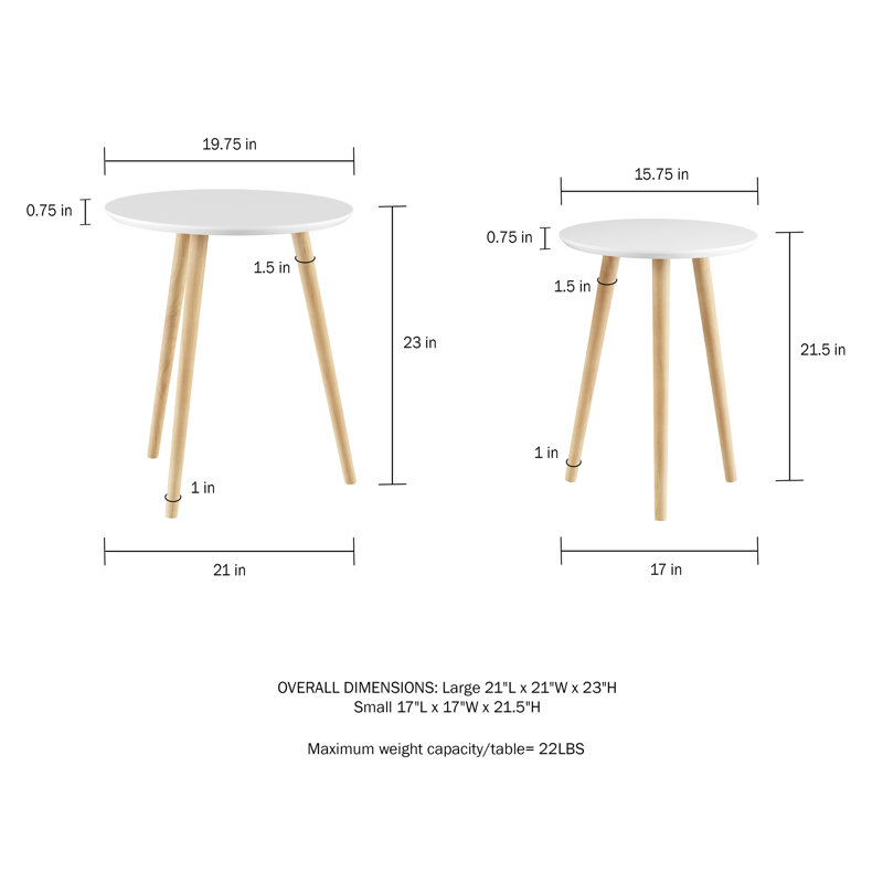 Ensemble de tables de bout Whitcher
