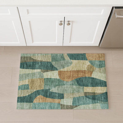 Machine Washable Indoor/Outdoor Chantille ACN2376 Abstract Rug