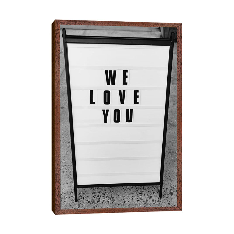 We Love You, New York by Bethany Young - Print on Canvas, Classic Brown Wood Framed, 66.04cm H x 45.72cm W x 3.81cm D