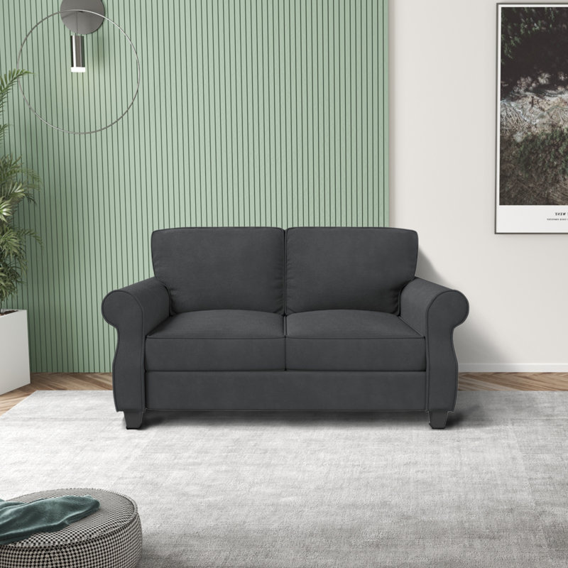 Canapé moderne à 2 places Comfy, Gris foncé
