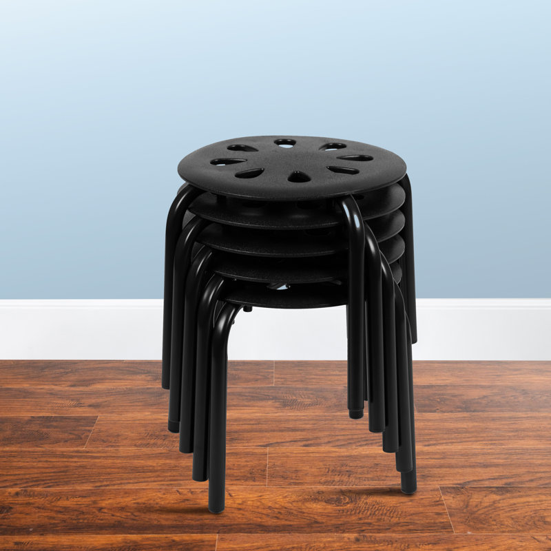Kids 11.5'' Desk Or Activity Chair Stool, Black, Black